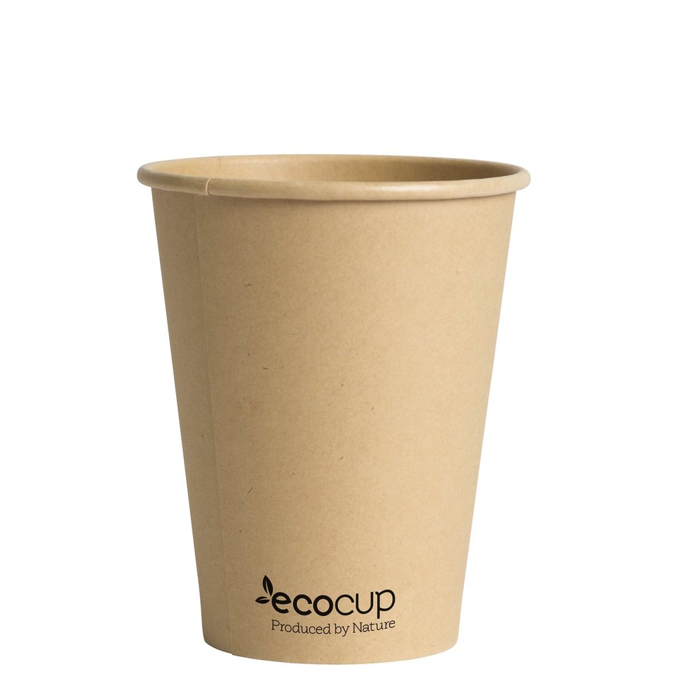 400mL Single Wall EcoCup (90mm) KRAFT - Ecoware