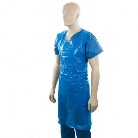 Apron -40mu Heavy Duty Tear Off Blue - Bastion