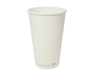 Hot Cup PLA Lined 16oz 520ml white, Pack 50 - Vegware