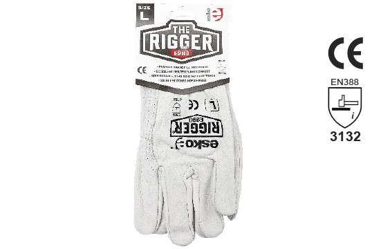 Leather Rigger Glove Premium Cowhide Header Card 2X-LARGE - Esko The Rigger