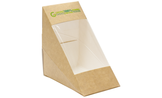 Sandwich Box KRAFT PLA - Medium Carton 500 - Green Choice