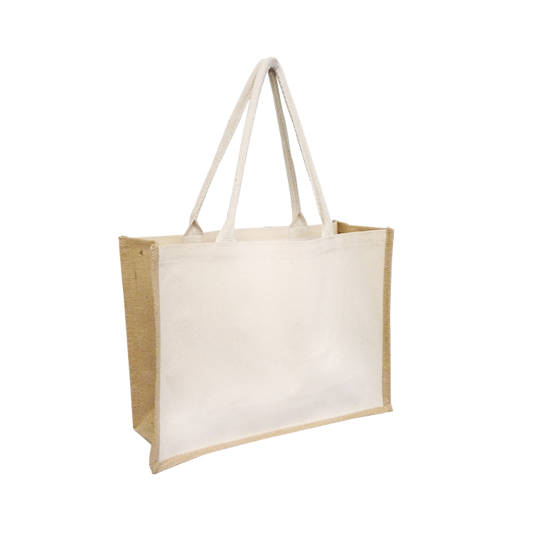 Jute/Canvas Combo Tote Bag - Ecobags