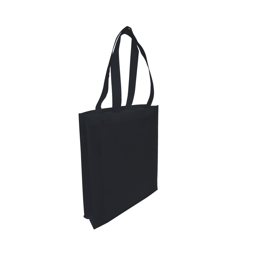 Non-Woven Tote Bag with Gusset - BLACK - Ecobags