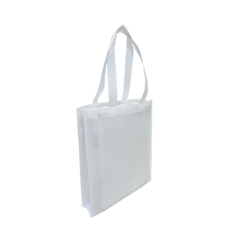 Non-Woven Tote Bag with Gusset - WHITE - Ecobags