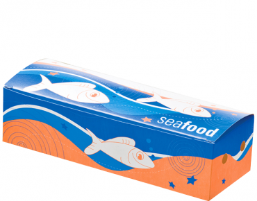 Small Seafood Snack Boxes, Printed 'Seafood', Bulk Packed - Castaway