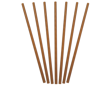 Paper Regular Straws, Brown Kraft (205 x 6 mm) - Castaway