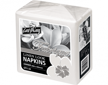 Fabrique' Linenlook' Dinner Napkins, Quarter Fold, White - Castaway