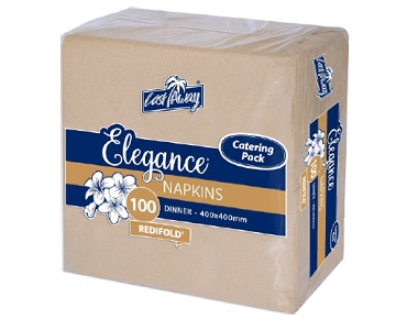 Elegance' Dinner Napkins Catering Pack, RediFold', Brown Kraft - Castaway