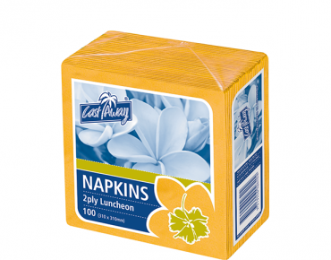 2 Ply Luncheon Napkins, Quarter Fold, Gold - Castaway