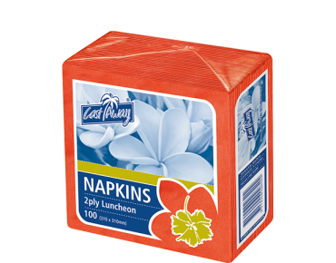 2 Ply Luncheon Napkins, Quarter Fold, Red - Castaway