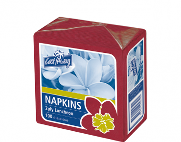2 Ply Luncheon Napkins, Quarter Fold, Wine Red - Castaway