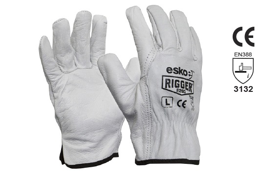 The Esko Rigger', Premium Natural Cow grain rigger gloves, 2XL - Esko