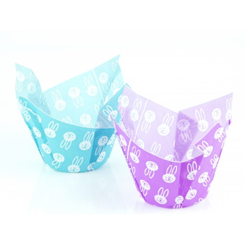 Texas Muffin Wrap - Fuchsia & Aqua Easter Bunny - Confoil