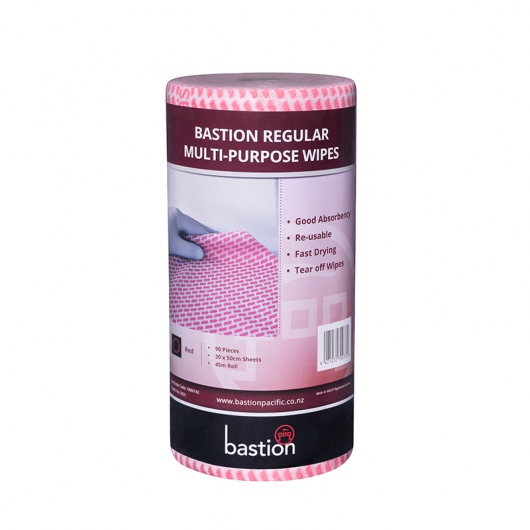 Bastion Regular Duty Wipes On A Roll - Red - UniPak