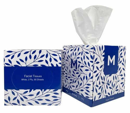 Cube Facial Tissues - White, 2 Ply, 90 Sheets - Matthews