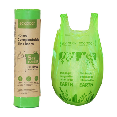 60L Compostable Bin Liner Roll (5 Bags) – Ecopack
