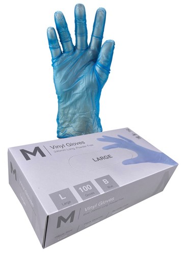Vinyl Gloves PowderFree Blue LARGE - Matthews