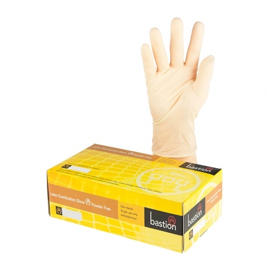 Bastion Latex Powderfree Gloves LARGE Pack 100- UniPak