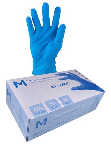 Nitrile Gloves 5.0g Sky Blue XX-LARGE - Matthews