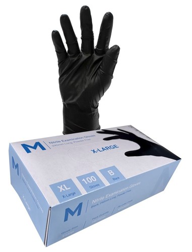 Nitrile Black Gloves 7.0g X-LARGE - Matthews