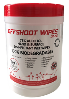 Wipes Biodegradable Alcohol Hand and Surface Tub 160 - Offshoot
