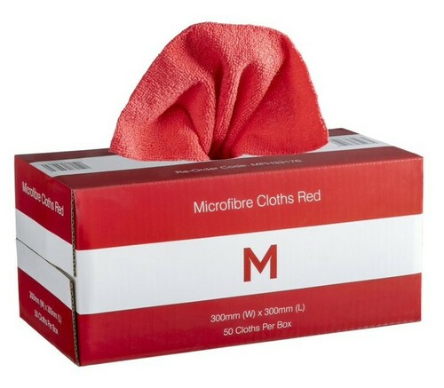 Dispenser Microfibre Cloth Red 300 x 300mm - Matthews