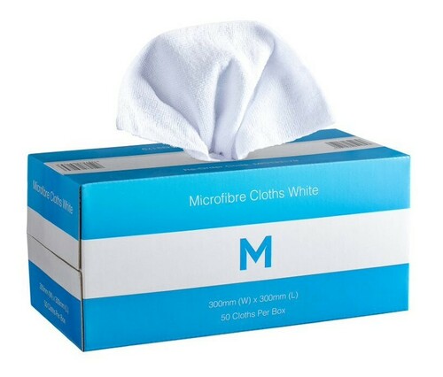 Dispenser Microfibre Cloth White 300 x 300mm - Matthews