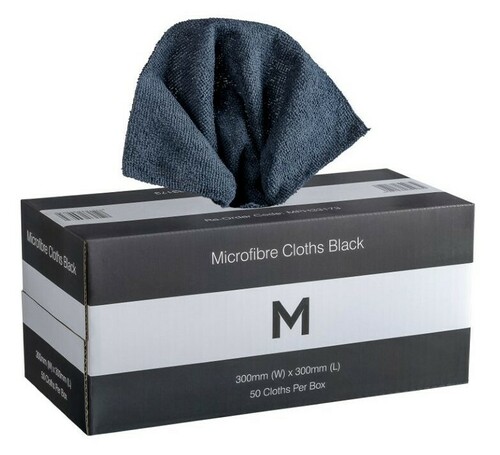 Dispenser Microfibre Cloth Black 300 x 300mm - Matthews