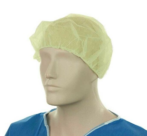 Bouffant Hats Polypropylene Yellow 61cm Carton 600 - Matthews