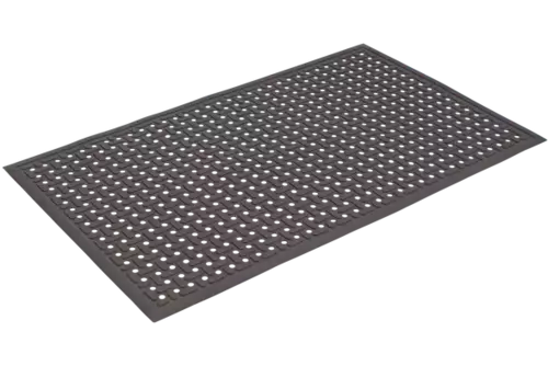 Kleen Thru Plus Grease & Chemical Resistant Mat 850x600mm Black - AMS