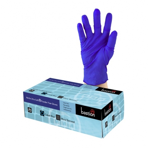 Nitrile Ultra Soft Cobalt Blue P/F Large - Bastion