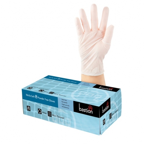 Nitrile Soft White P/F Small - Bastion