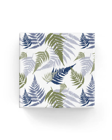 60cm Fern Silhouettes Wrap Green Navy - Bee Dee