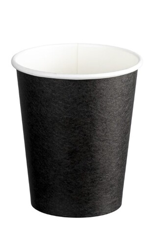 Single Wall Universal PE Paper Hot Cups - Black, 8oz, 280ml  - Matthews