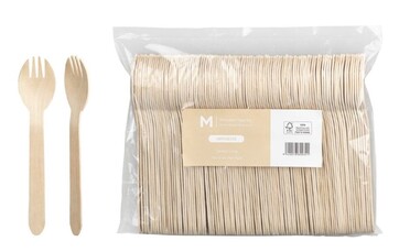 Wooden Spork - Natural, 160mm Long, FSC 100%®    - Matthews