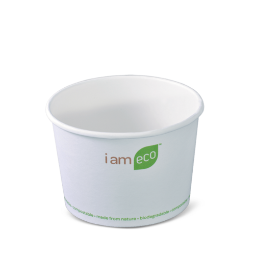 16oz Paper Eco Bowl I Am Eco™ White 480ml - Detpak