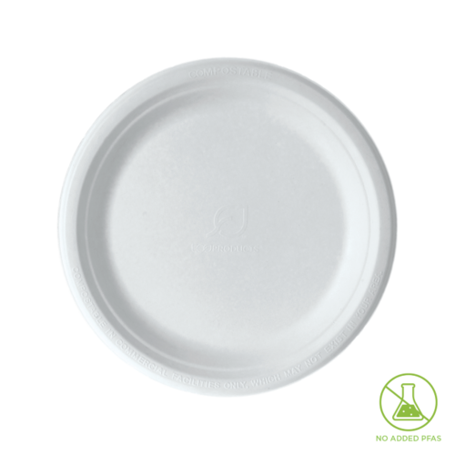 Sugarcane PLATE, 9in White 230 - Detpak