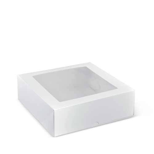 9 Inch Square Patisserie Box White 230 x 230 x 75 - Detpak