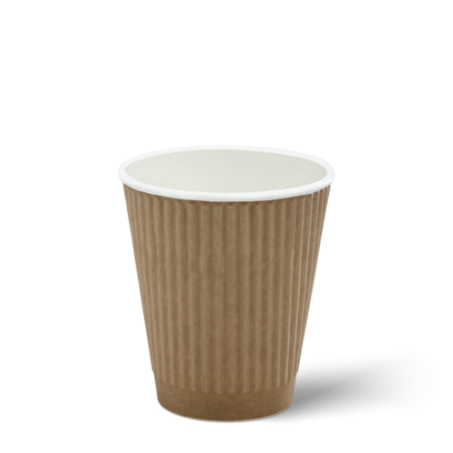 RIPPLE REFINED' 12oz Hot Cup Brown 89mm - Detpak