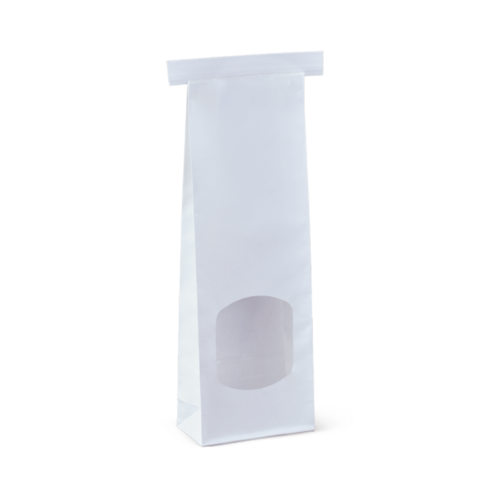 Small Window Tin-Tie Bag White 260 x 88 x 47 - Detpak