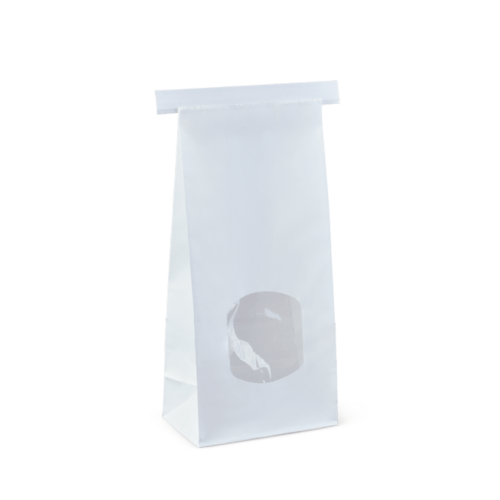 Medium Window Tin-Tie Bag White 246 x 115 x 72 - Detpak