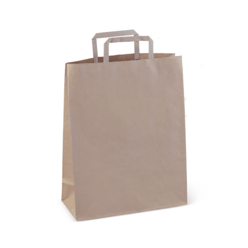 # 60 Flat Handle Bag (10kg) Brown 300 x 240 x 100 - Detpak