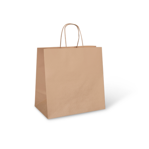 Large Twist Handle Bag Brown 305 x 305 x 175 - Detpak