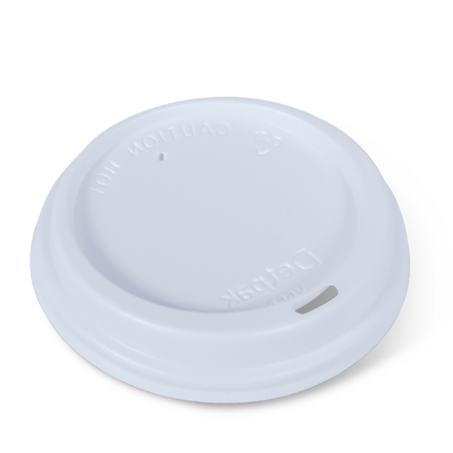 12 / 16 / 20oz (89mm) Smooth Hot Cup Lid White Fits: 89mm cup - Detpak