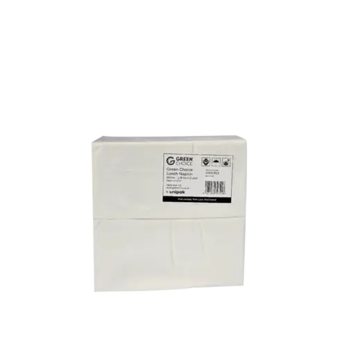 Lunch Napkin - White - 1/8 fold - 2 ply - Green Choice 