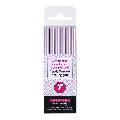 Herbin Wax Gun Sticks Pearly Lilac, Pack of 6