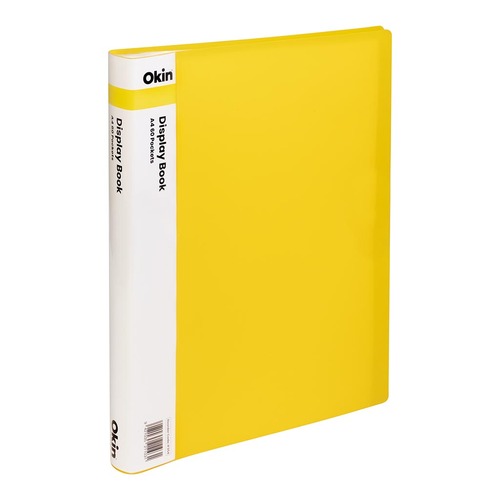 Okin Display Book A4 with Insert Spine 60 Pocket Yellow
