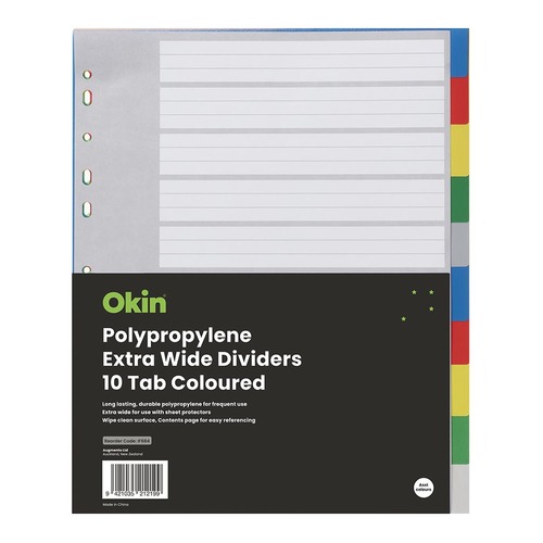 Icon PP Dividers Extra Wide 10 Tab Coloured