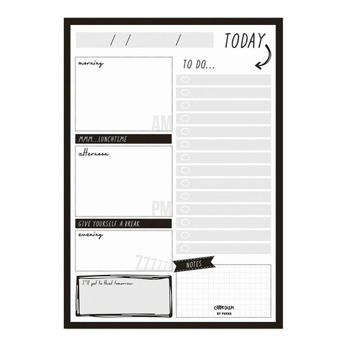 Carpe Diem Daily Planner Pad Black