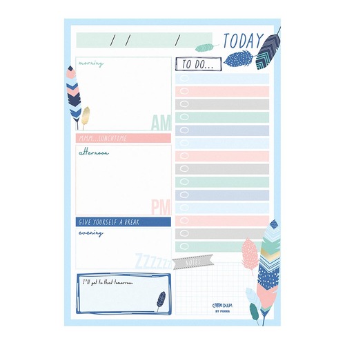 Carpe Diem Daily Planner Pad Feathers
